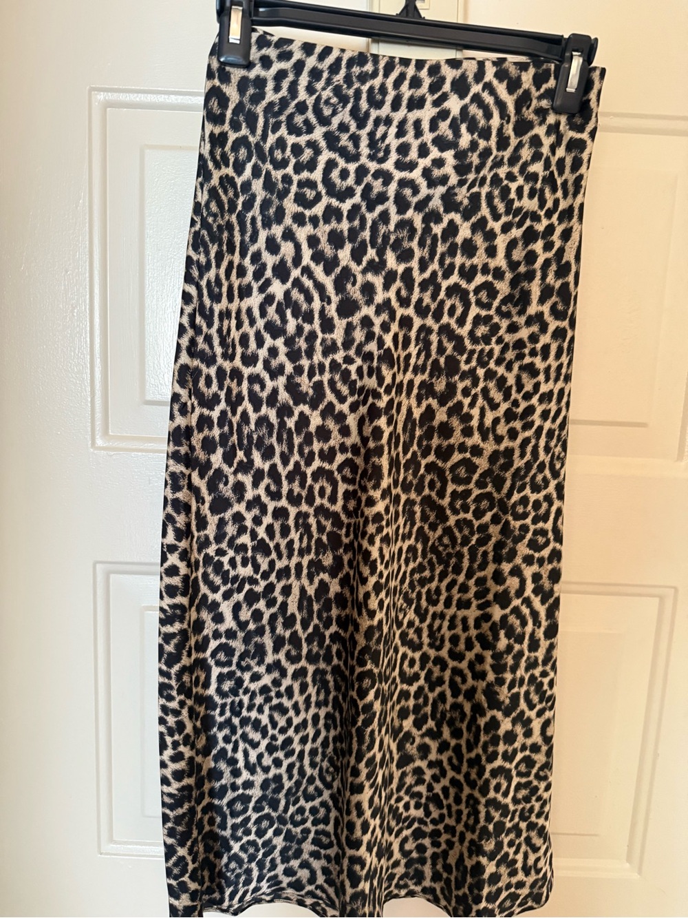 Leopard Print Midi Satin Dress - 
Size Small New